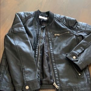 Boys leather jacket and a rain coat.